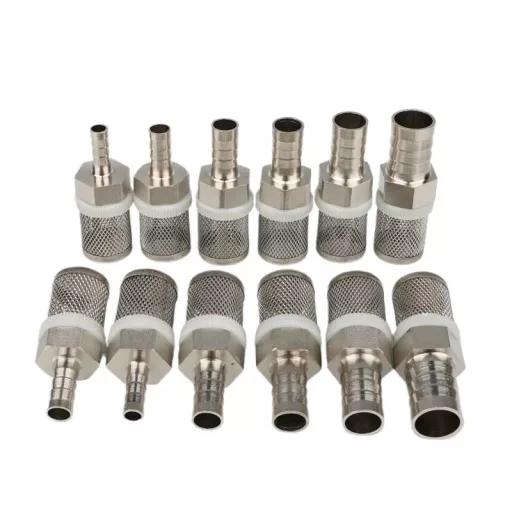 8–20 mm tömlőszűrő – Rozsdamentes acél hálós szűrő, öntözéshez, autómosáshoz, akváriumhoz, vízszivattyú szűréshez.