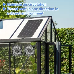   Két ventilátorral ellátott napelemes légáramlás-szabályozó készlet