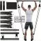 8db Készlet - Pilates Bar Készlet 4 Ellenállási Szalaggal (63.5 KG) 8 részes fekete【63.5 kg】