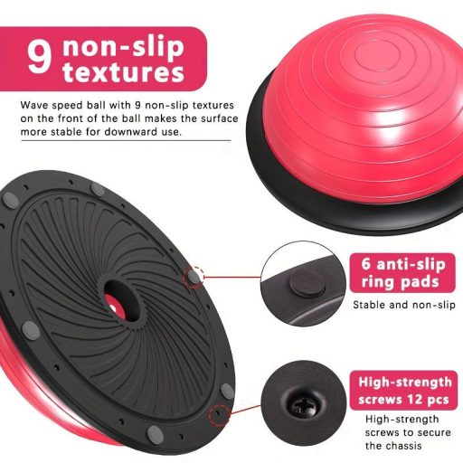 Bosu labda a sebességképzettséghez, egy félkör alakú egyensúlyozó jóga labda fitneszhez és pilateshez. szürke