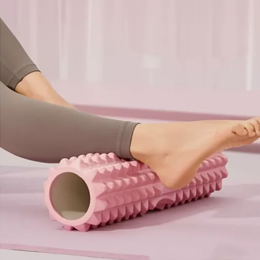 1 db EVA habos masszázs henger jógához és pilateshez, közepes keménységű, kézi működtetésű, fitnesz hátedző eszköz, mobilitásjavító, edzőtermi kiegészítő - fekete, kék, lila 30 Cm Fekete