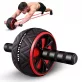   1db Otthoni Fitnesz Hasizom Gyakorló Kerék - Hordozható Mag Erősítő Piros & Fekete Fogantyúkkal, Tartós PP Anyag Has- és Mellizom Edzéshez, Felsőtest Edzéshez Fekete