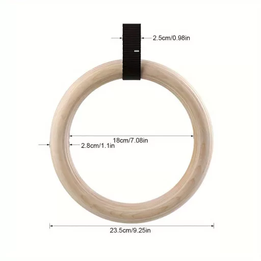 Fa gyűrűk húzódzkodáshoz és erőnléti edzéshez 28 Mm-es Akasztógyűrű + 2,5 Cm-es Heveder
