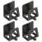 4db Modern Easy Install Öntapadó Fém Trapézúmosó Tároló Állvány Fekete - 4 db