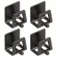 4db Modern Easy Install Öntapadó Fém Trapézúmosó Tároló Állvány Fekete - 4 db