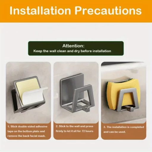 4db Modern Easy Install Öntapadó Fém Trapézúmosó Tároló Állvány Fekete - 4 db