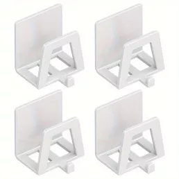   4db Modern Easy Install Öntapadó Fém Trapézúmosó Tároló Állvány fehér - 4 db