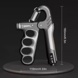   5-100kg Markolat Erősítő Mechanikus Számlálóval, Beállítható Ellenállású Csuklótágító Edző Kézi Fogantyú szürke - 5-100 kg
