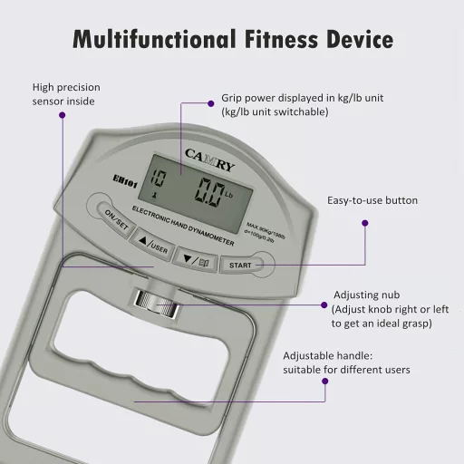 Camry Markolat Erőmérő 198lb/90kg, Digitális Kéz Dinamométer a Kézfogás Erősítéséhez Edző Teszt