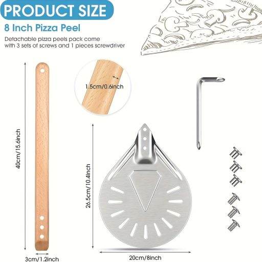 8 hüvelykes kerek alumínium pizza lapát