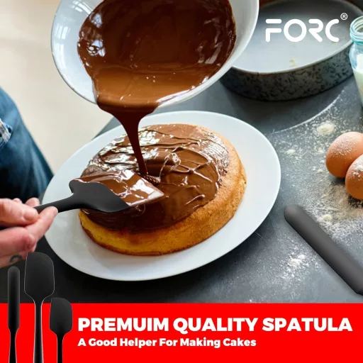 4 db-os szilikon spatulaszett, hőálló 600°F-ig, tartós gumi konyhai eszközök tapadásmentes edényekhez, varrat nélküli kialakítás, piros, 4 méret [Szilikon kaparó kék 4 darabos készlet]