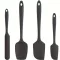 4 db-os szilikon spatulaszett, hőálló 600°F-ig, tartós gumi konyhai eszközök tapadásmentes edényekhez, varrat nélküli kialakítás, piros, 4 méret Szilikon Spatula Fekete 4 darabos készlet