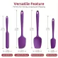   4 db-os szilikon spatulaszett, hőálló 600°F-ig, tartós gumi konyhai eszközök tapadásmentes edényekhez, varrat nélküli kialakítás, piros, 4 méret Szilikon Spatula Fekete 4 darabos készlet