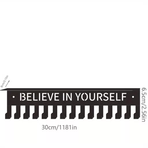 Stílusos Fém Éremtartó 30,0x6,5 cm Falra Szerelhető