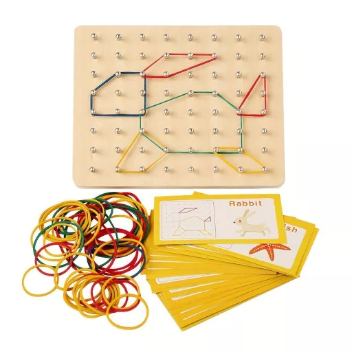 Oktató fa Geoboard gumi szalagokkal