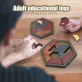 Hatszögletű Tangram-rejtvény, fa kirakós játék