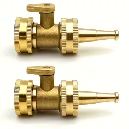   5 cm-es nagynyomású víztömlő fúvóka réz zárószeleppel, 3/4" menettel, 2db-os készlet