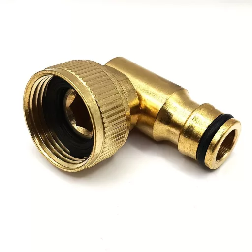 Réz 90°-os csatlakozó, 3/4" menetes, kerti öntöző csőadapter