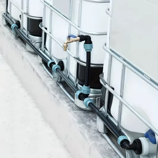 IBC tartály összekötő készlet – Esővíztárolóhoz és kerti vízrendszerekhez, adapterrel