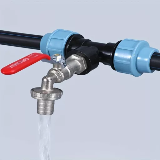 3-utas IBC csapadapter – Hajlítható PE csőcsatlakozóval, kerthez, farmhoz, építkezéshez