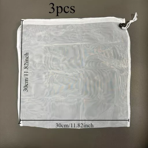 Nylon szűrőháló IBC hordókhoz – 5 db-os készlet, 30×30 cm, esővízgyűjtéshez és víztartály szűréshez