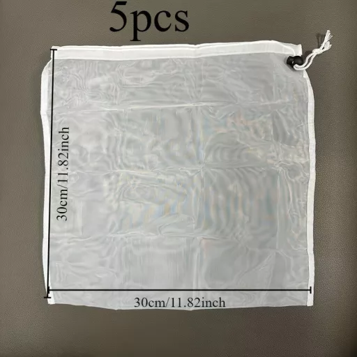 Nylon szűrőháló IBC hordókhoz – 5 db-os készlet, 30×30 cm, esővízgyűjtéshez és víztartály szűréshez
