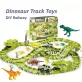   120 db-os Dinoszaurusz Pálya Játék Elektromos Autó Pálya Készlet Fiúknak