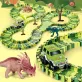   120 db-os Dinoszaurusz Pálya Játék Elektromos Autó Pálya Készlet Fiúknak