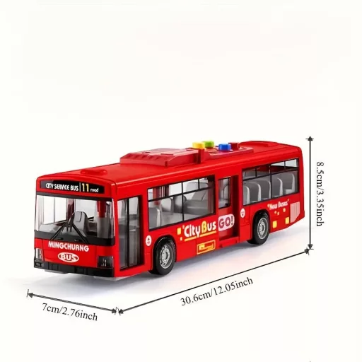30.48 cm-es piros és kék dupla ajtós busz