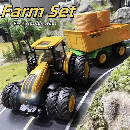 1/24 Méretarányú Sárga Játék Traktor