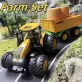 1/24 Méretarányú Sárga Játék Traktor