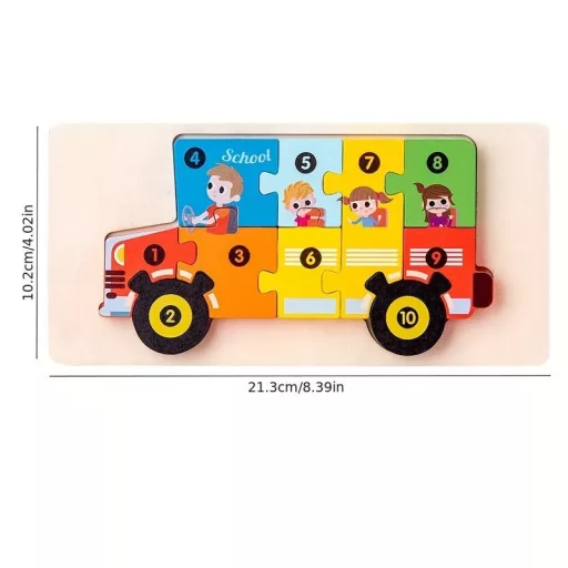 3D-s Montessori fa puzzle játék