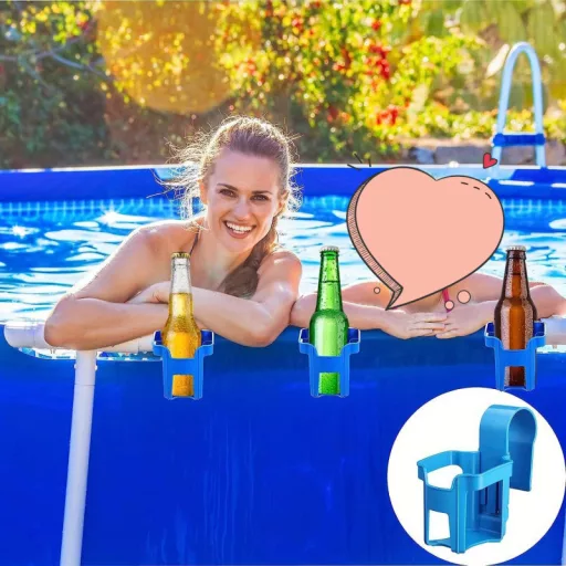 Medence falra akasztható pohártartó, 2db