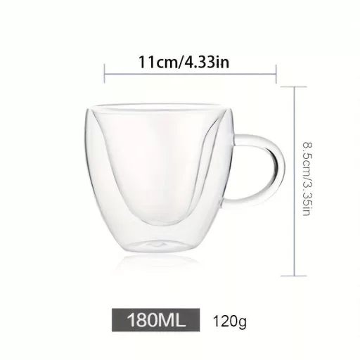 Duplafalú Szivecskés Üvegpohár 180 ml