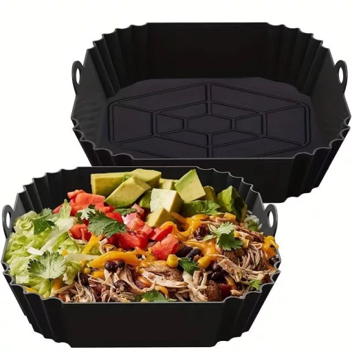 Tapadásmentes Szilikon Air Fryer Sütőforma (fekete)