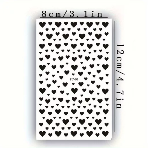 2 Lapos Körömmatricák, Valentin Nap Körömmatricák, Heart Love Design Angol Betűs Köröm Kiegészítők