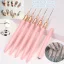 5db Rózsaszín/fekete Nail Art Ecsetek A Részletekért, Long Nail Art Line Ecsetek Manikűrzselé Finom Mintákhoz