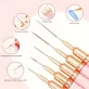   5db Rózsaszín/fekete Nail Art Ecsetek A Részletekért, Long Nail Art Line Ecsetek Manikűrzselé Finom Mintákhoz