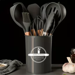   12 darabos Szilikon Spatula Készlet Edényekhez - Tartós, Hőálló Főzőeszközök Ergonomikus Fogantyúkkal, Különböző Színekben