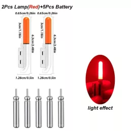   1 készlet (2 lámpa) Elektronikus LED fénykibocsátó éjszakai horgászathoz
