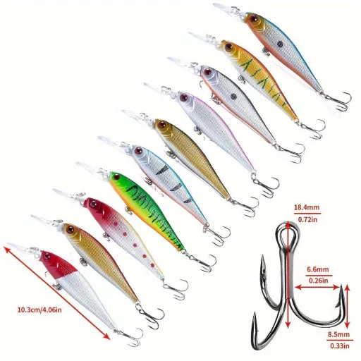 56 db-os Topwater Minnow horgászcsali készlet