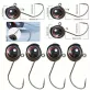   5db Big Eyes Weedless Jig Head Horgok, Ólomfejjel, Súlyozott Horoggal