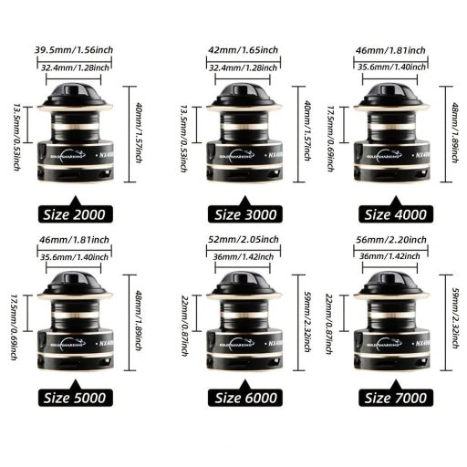 Fém pergető horgász orsó hosszú dobáshoz és édesvízi horgászathoz