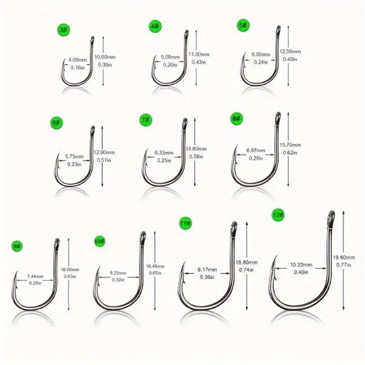 100db Vegyes Méretű Horgász Horog