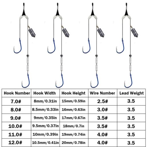 4db harapásgátló dupla horog gördülő forgóval és nylon zsinórral