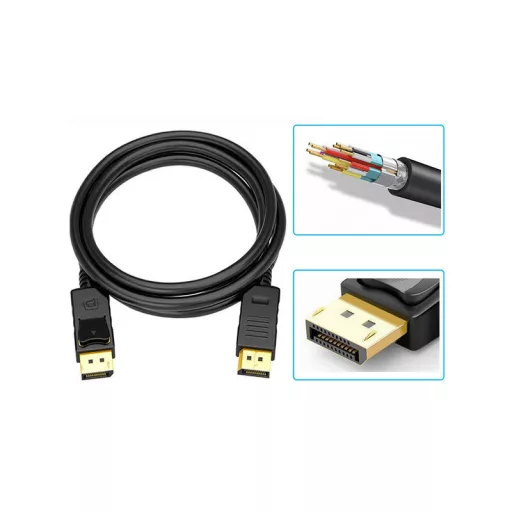 DisplayPort Kábel 1.8 m – DP 1.2 Video és Audio Átvitellel, Full HD / 4K Kompatibilis