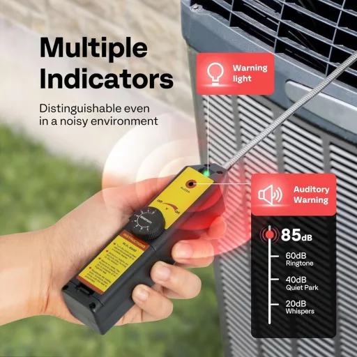 Hűtőközeg-szivárgásdetektor R134a, R410a, R22, R1234yf, CFC, HCFC, HFC és HFO gázokhoz, LED jelzővel
