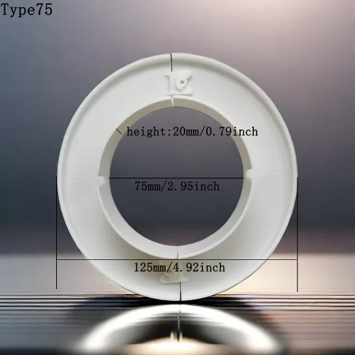 Dekoratív légkondicionáló fali lyukfedő, tömítőfedél és dekoratív gyűrű, fehér, 55/65/75 mm Fehér, 65 mm
