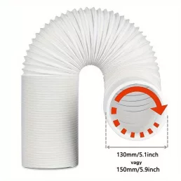   Univerzális hordozható légkondicionáló elszívó tömlő, balmenetes, 100/200 cm 15 cm átmérő, 100 cm