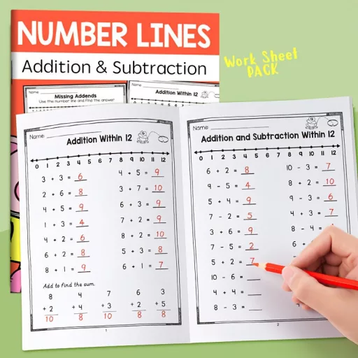 32 oldalas interaktív matematikai gyakorlófüzet fiataloknak – összeadás és kivonás gyakorlása